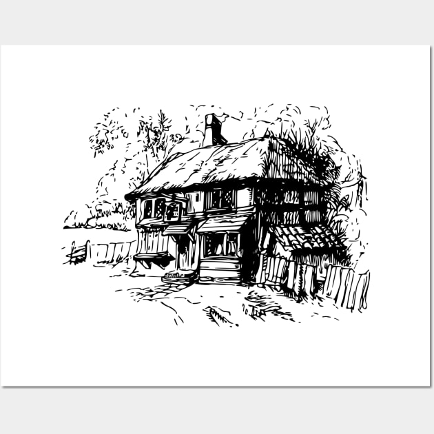 Country Cottage Wall Art by linesdesigns